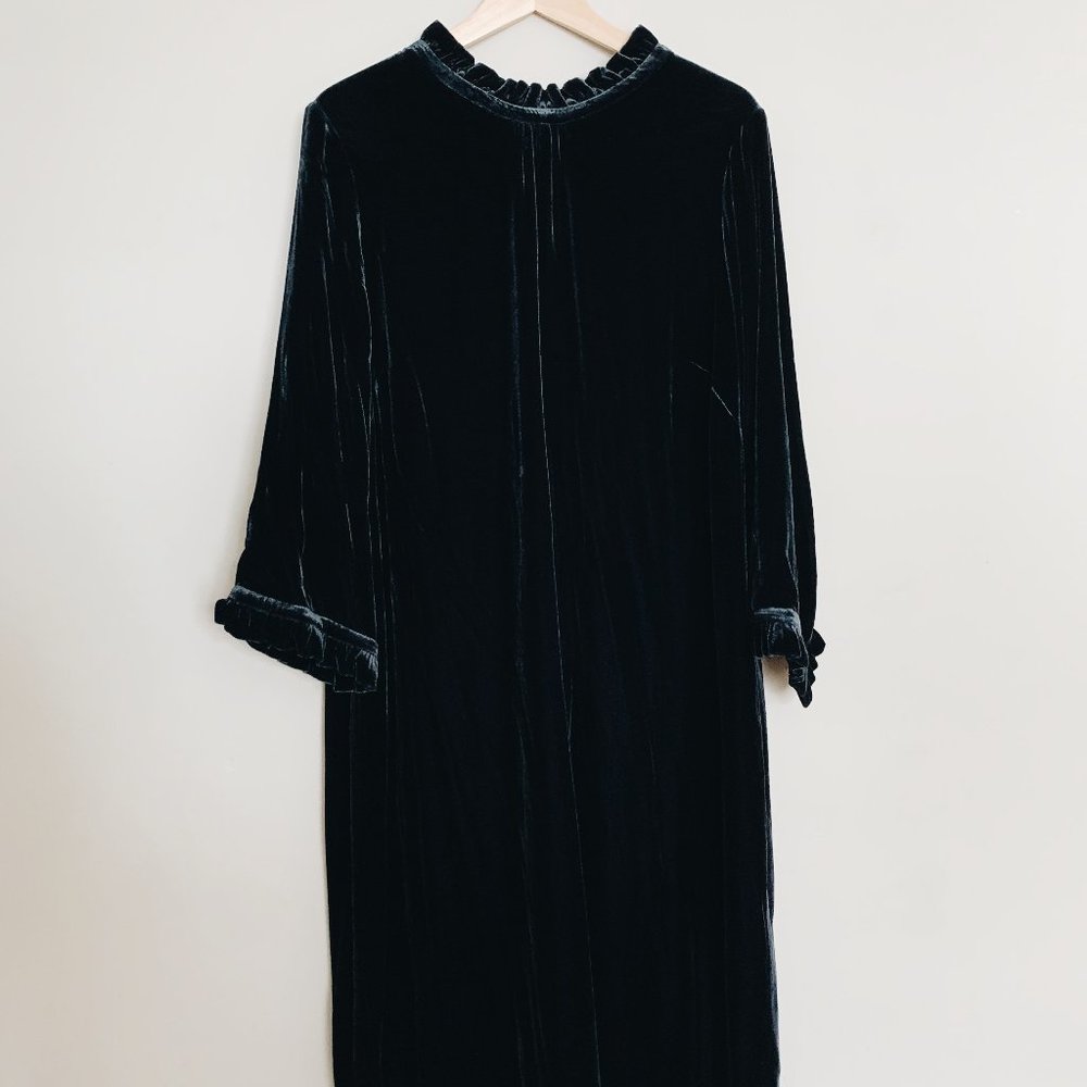 Boden Adora Velvet Shift Dress Navy Blue Size 18L NWT
